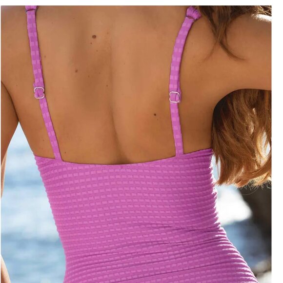 Purple U-Wire Cutout Front One-Piece Swimsuit~large NWOT - Picture 4 of 8